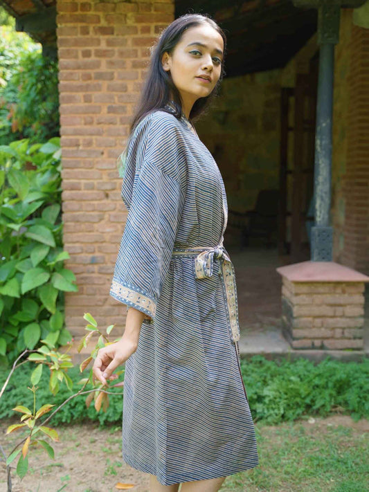 Robe : Diagonal Indigo Voile