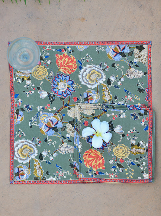 Printed Napkin Set of 2 :Malabar Olive