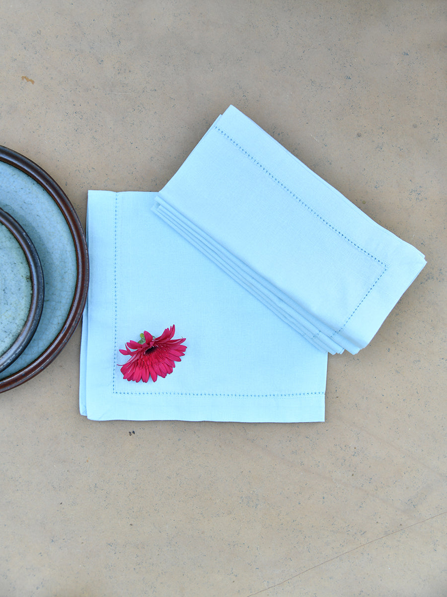 Solid Napkin Set of 2 - Beading :Powder Blue
