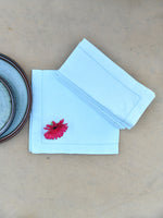Solid Napkin Set of 2 - Beading :Powder Blue