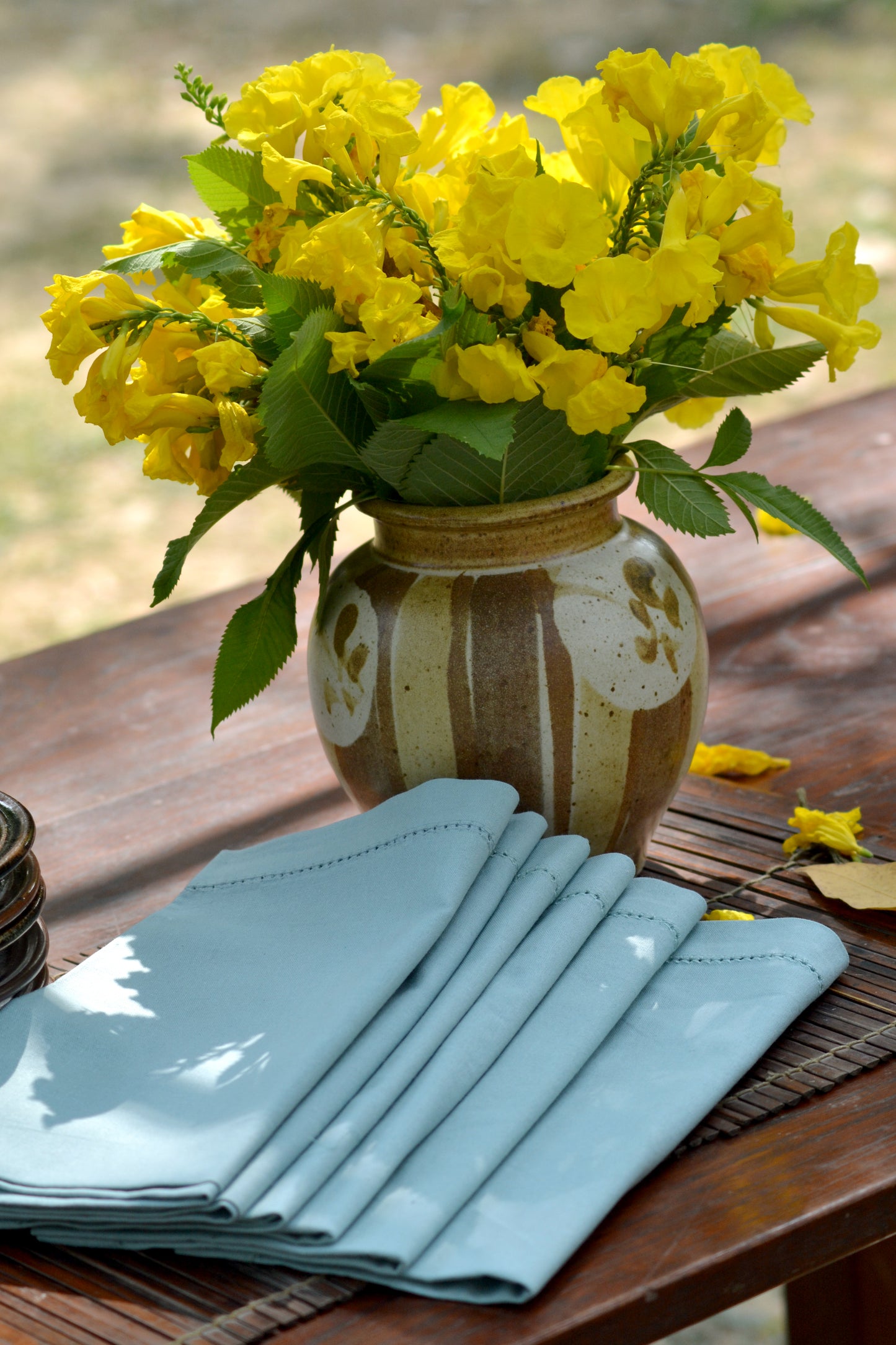 Solid Napkin Set of 2 - Beading: Sky