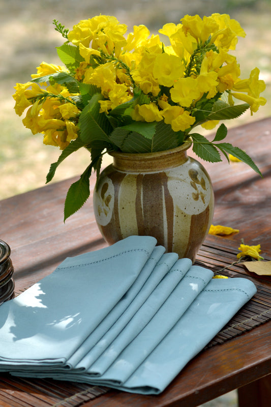 Solid Napkin Set of 2 - Beading: Sky