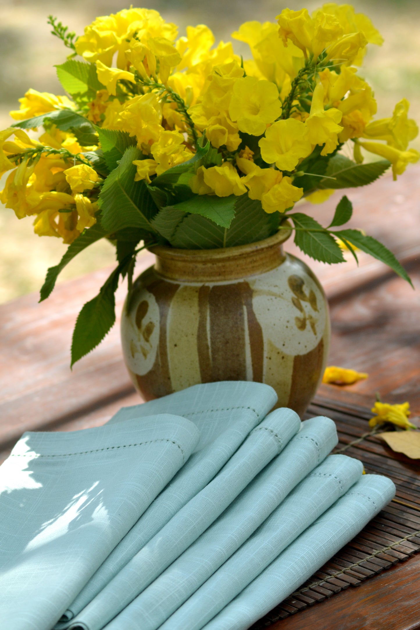 Solid Napkin Set of 2 - Beading: Sky