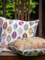 Green Cushion Cover Stripe Leaf : Textured
