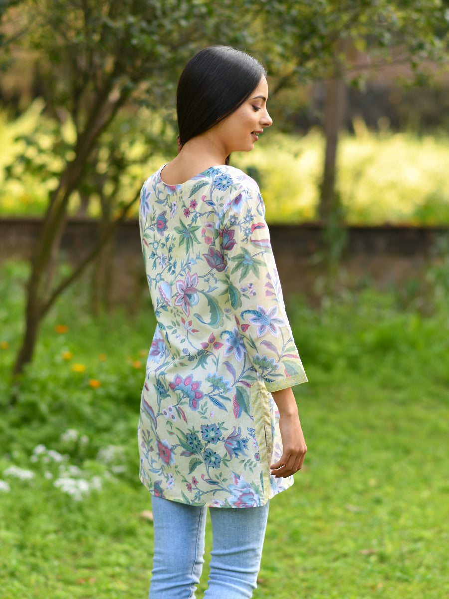 V Neck Tunic : Kerala Butter