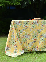 Magnolia Printed Table Cloth - Piping : Mango