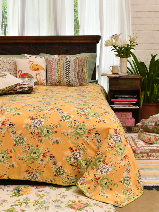 Textured Bed Throw : Magnolia Mango