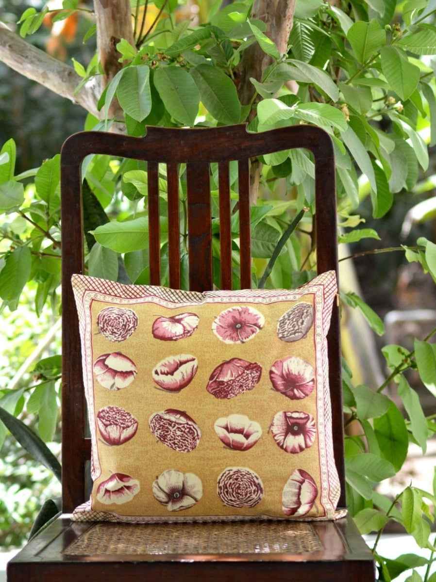 Printed Cushion Cover Reversible: Nishi Beige Textured