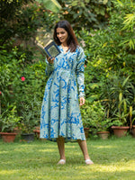 Anarkali Wrap : Kashmir Blue