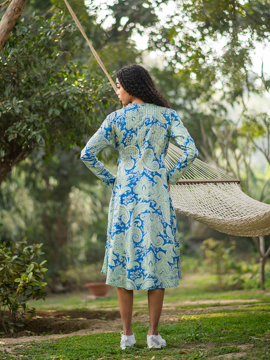 Anarkali Wrap : Kashmir Blue