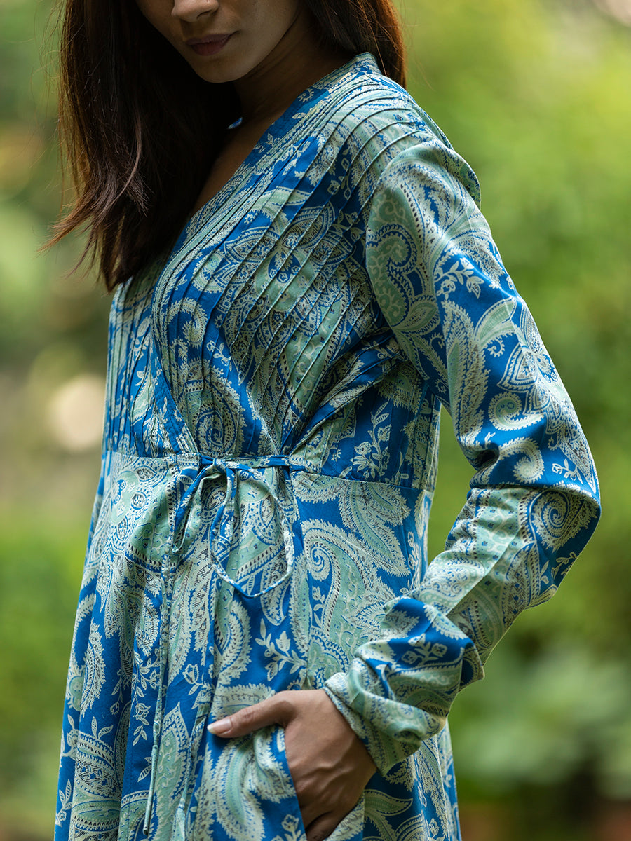 Anarkali Wrap : Kashmir Blue