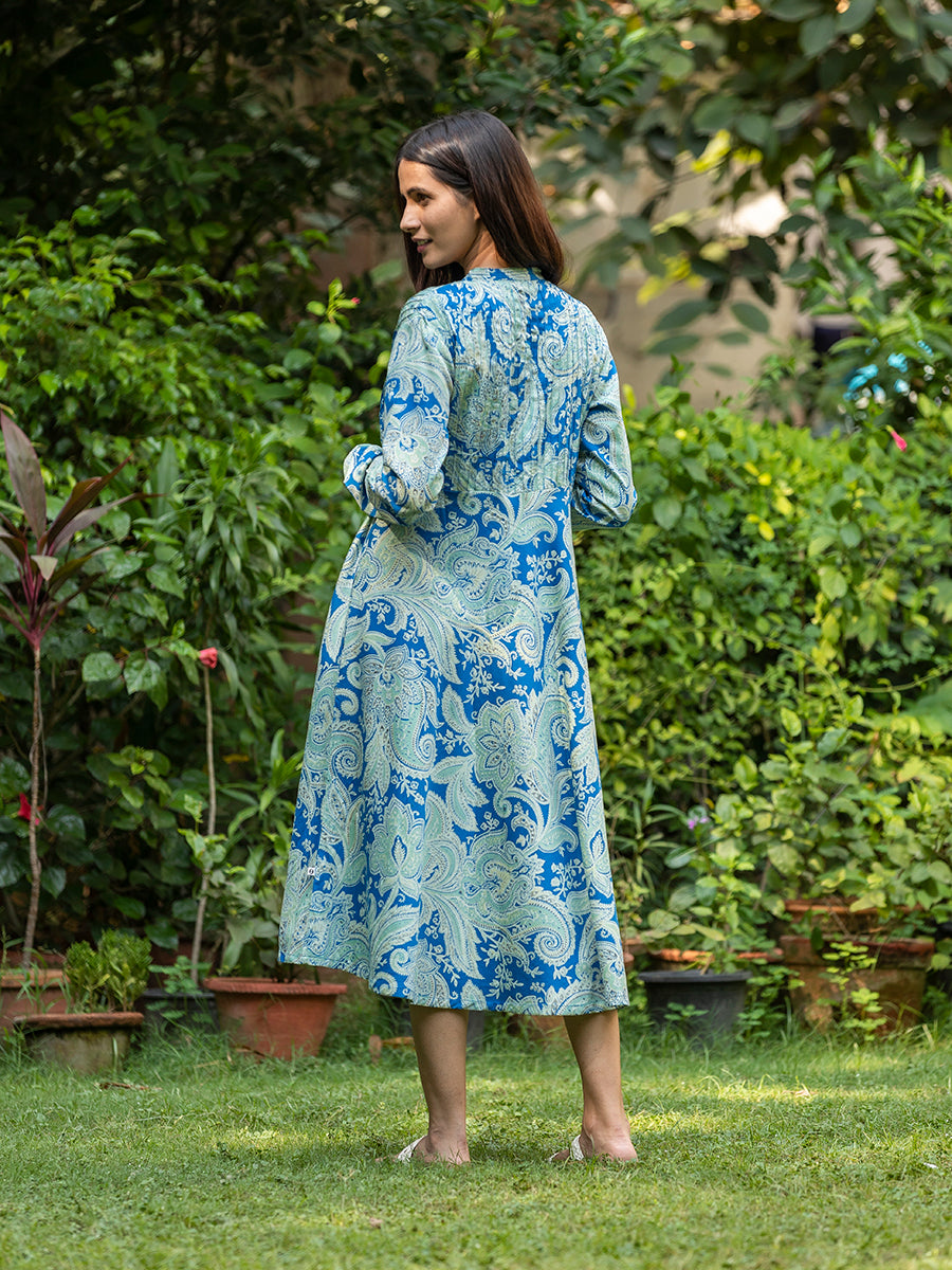 Anarkali Wrap : Kashmir Blue