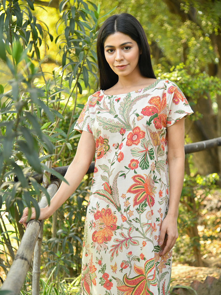 Boat Neck Dress : Hawaii Beige