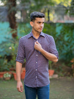 Slim Fit Shirt Full Sleeves : Dhania Black