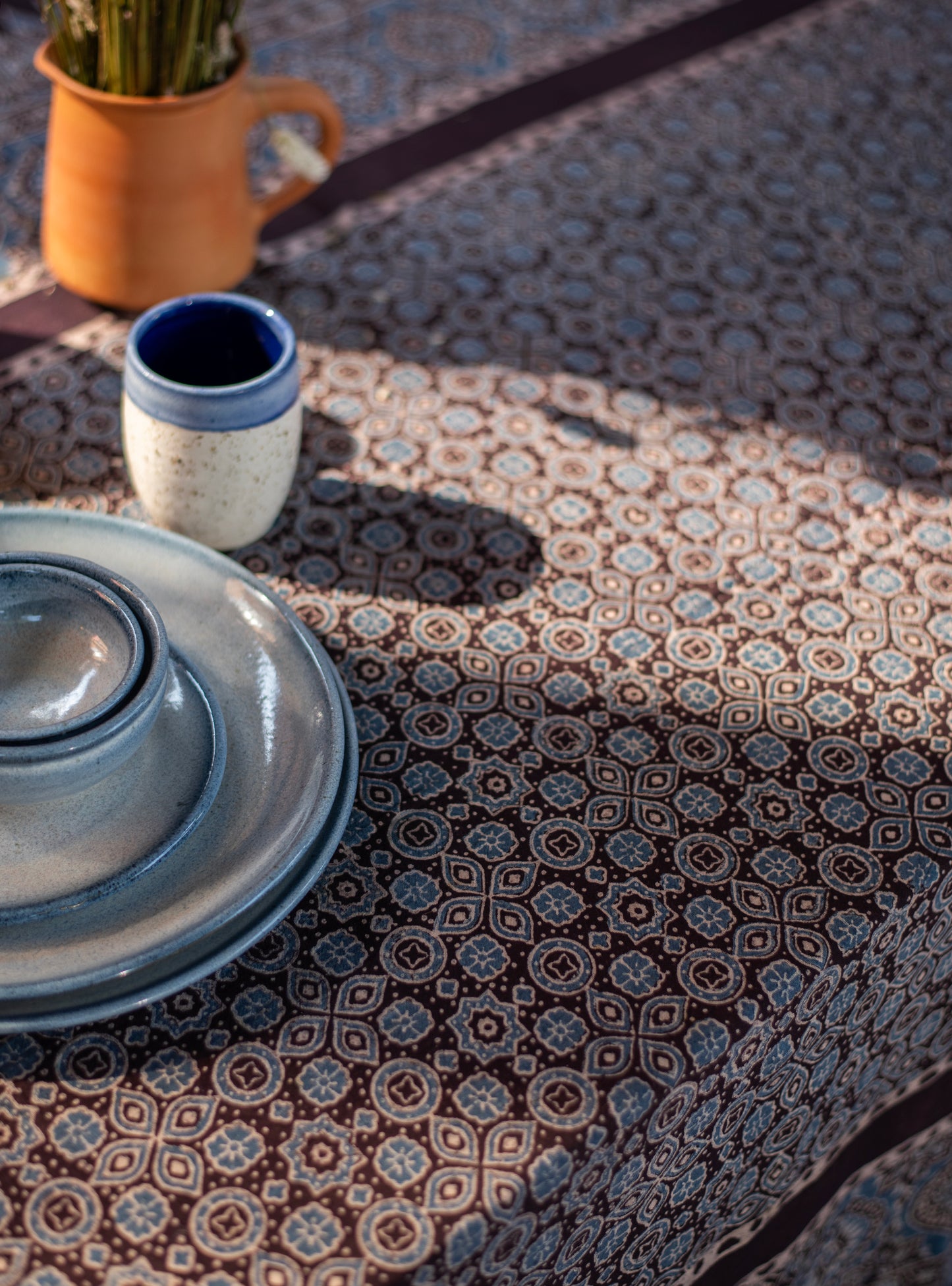 Printed Table  : Ajrakh Black