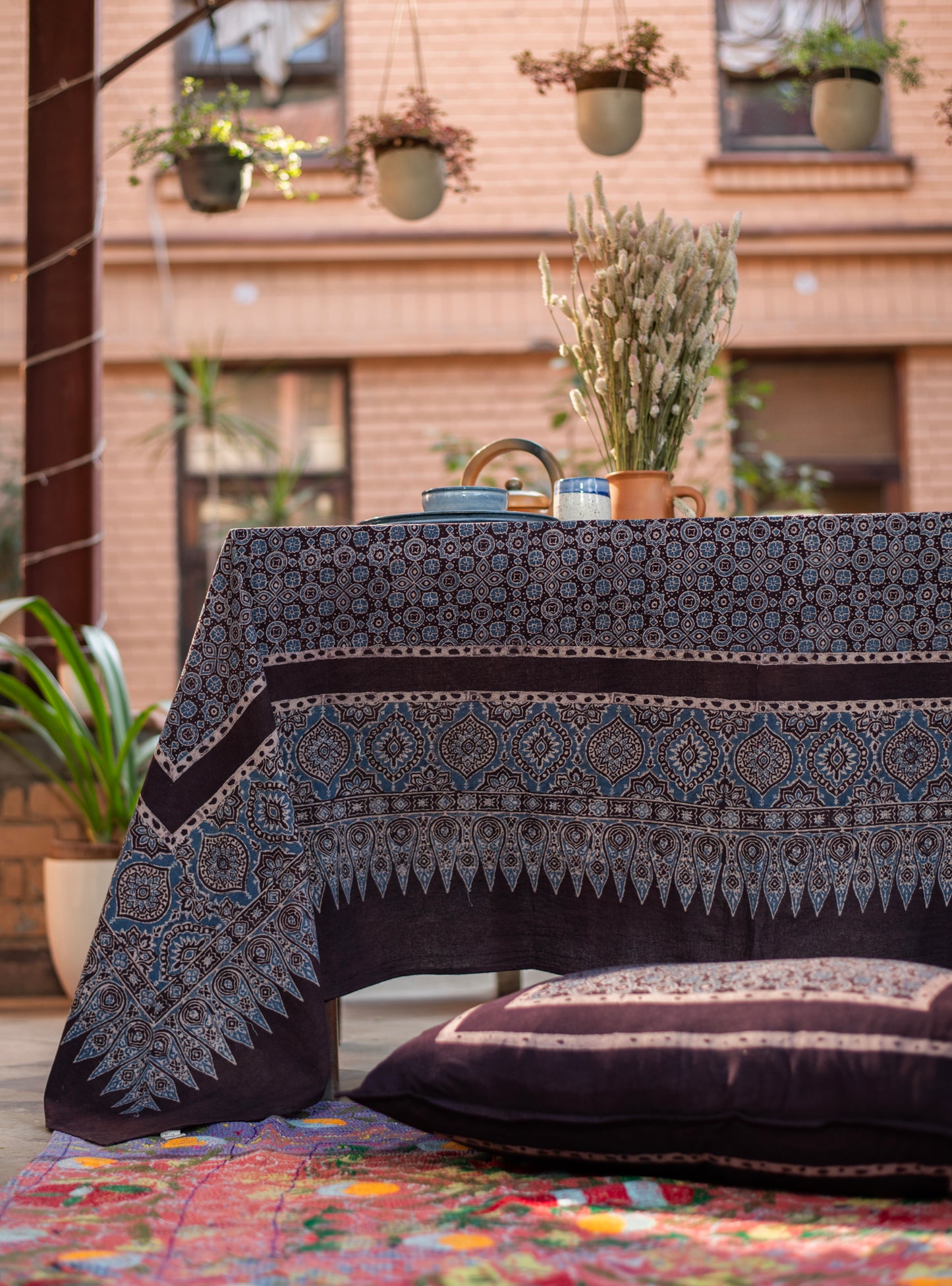 Printed Table  : Ajrakh Black
