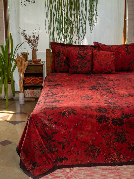 Printed Bed Cover : Corsica Ajrakh Madder Sheeting