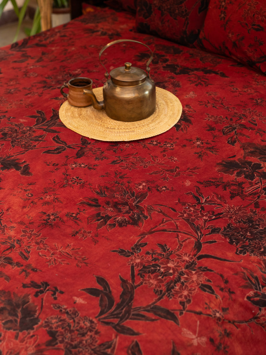 Printed Bed Cover : Corsica Ajrakh Madder Sheeting