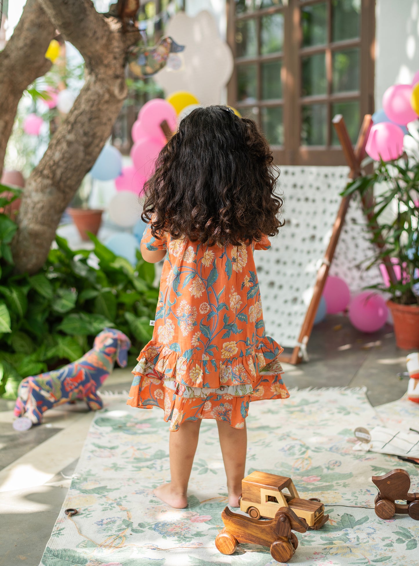 Kids Alice Dress :  Florentine Orange Voile