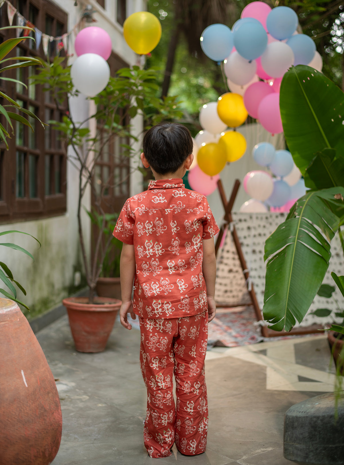 Angad Pj Set : Monkey Rust Voile