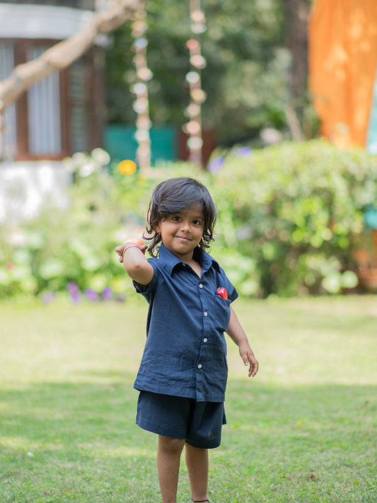 Kids Angad Shirt : Slub Navy