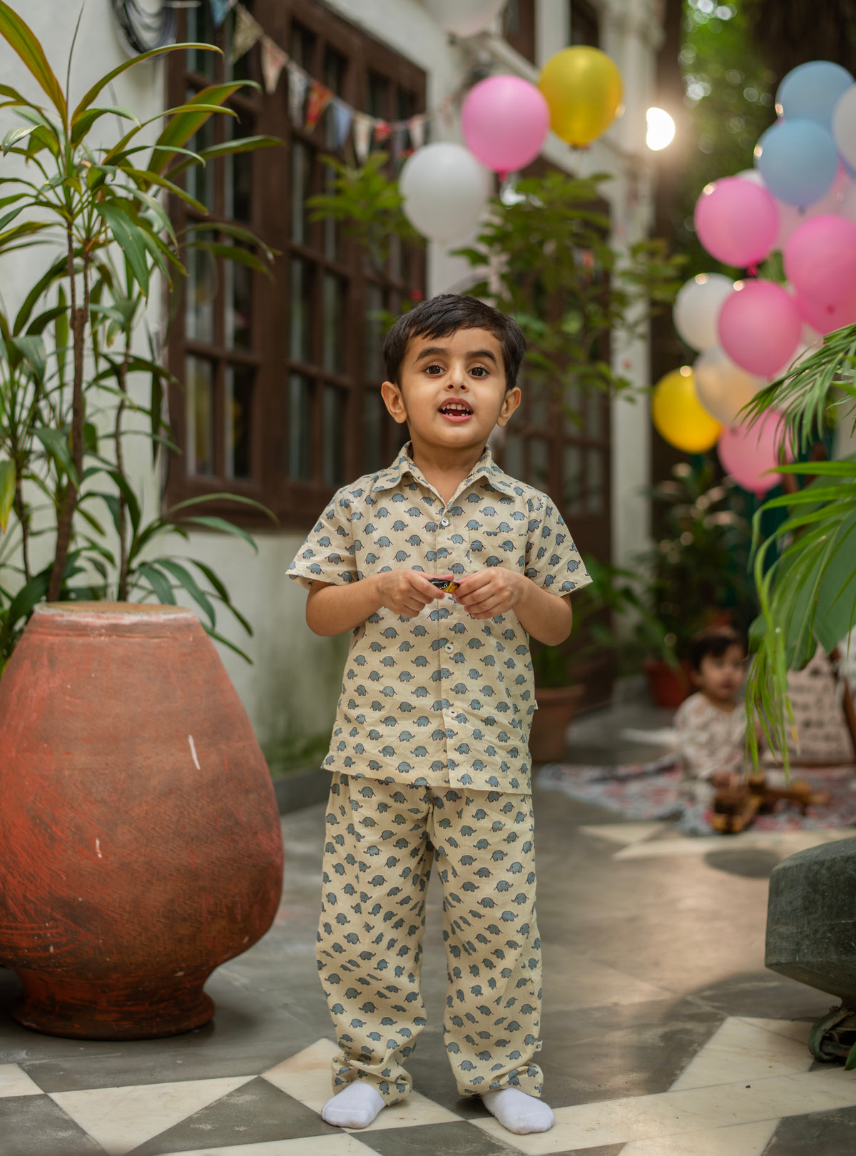 Angad Shirt Half Sleeves : Appu Beige Voile