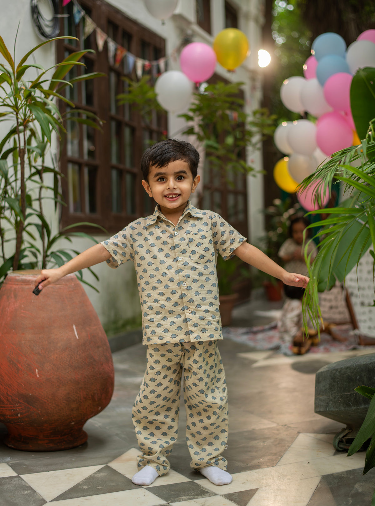 Angad Shirt Half Sleeves : Appu Beige Voile