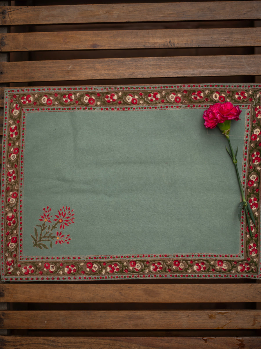 Anmol Printed Placemat Set of 2 : Teal