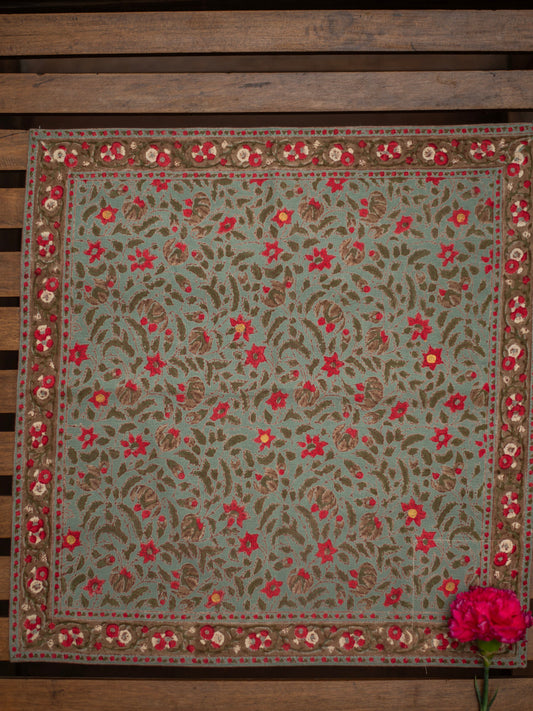 Printed Napkin Set of 2 : Anmol Teal Sheeting