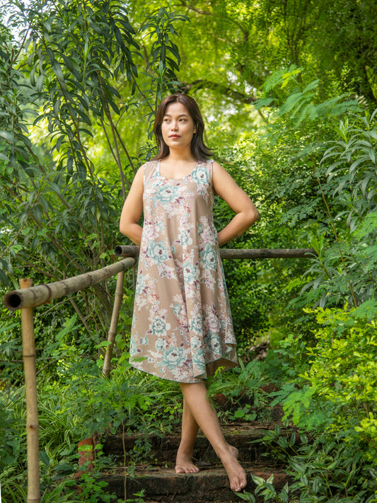 Ann Dress : Magnolia Mocha | Voile