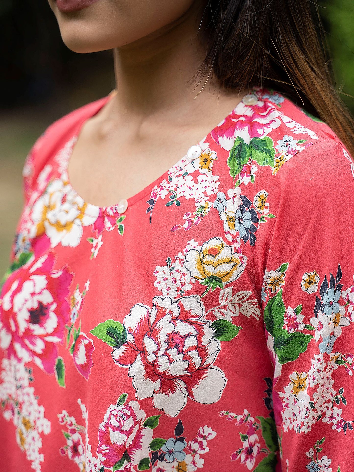 Ann Dress : Magnolia Red Voile