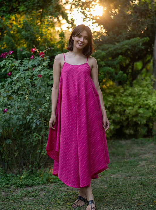 Aphre Slip Dress : Dots Rani C Satin