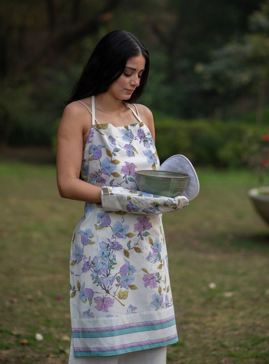 Printed Oven Mitt : Bougainvillea Aster Canvas