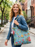 Art Tote : Bird Teal : Canvas