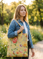 Art Tote : Bird Yellow Canvas