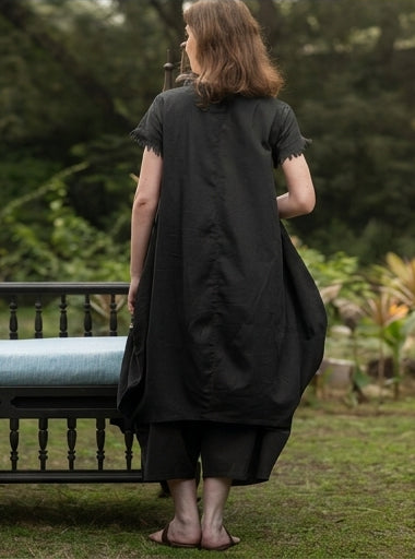 Balloon Dress  : Solid Black