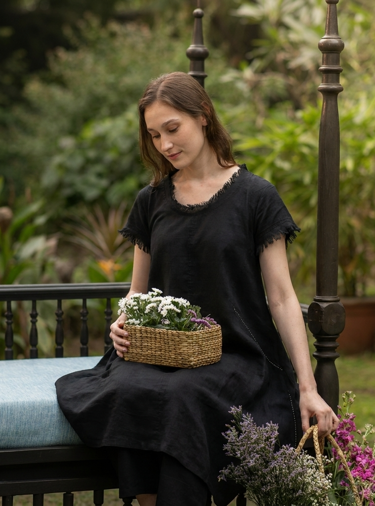 Balloon Dress  : Solid Black