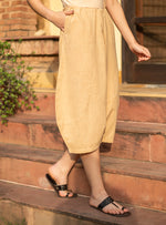 Balloon Pant : Solid Beige Slub