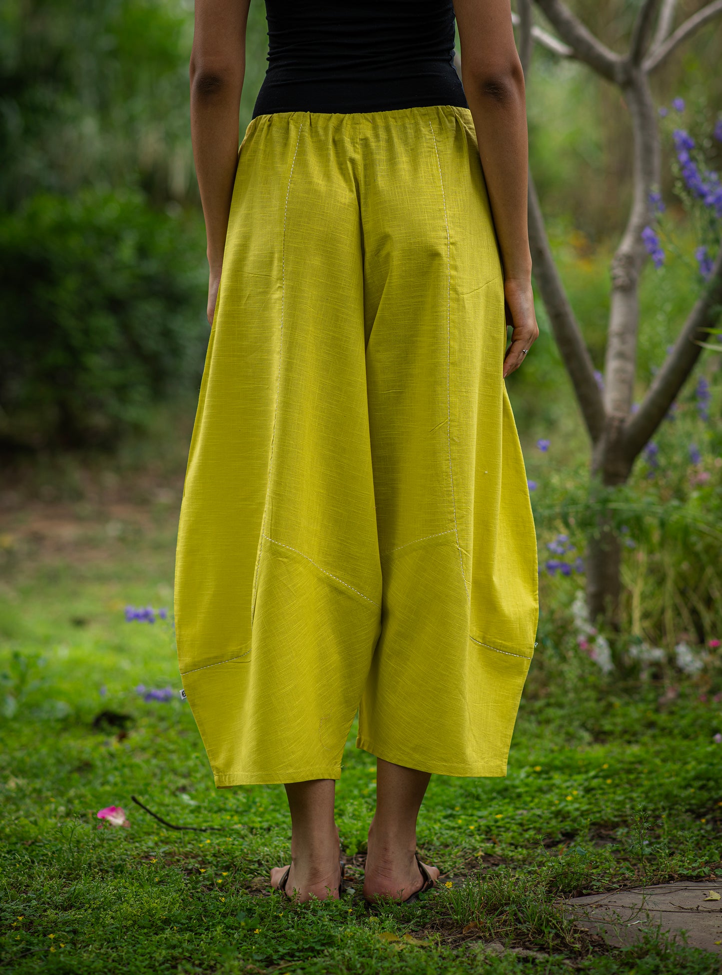 Balloon Pant : Solid Mango Mint Slub