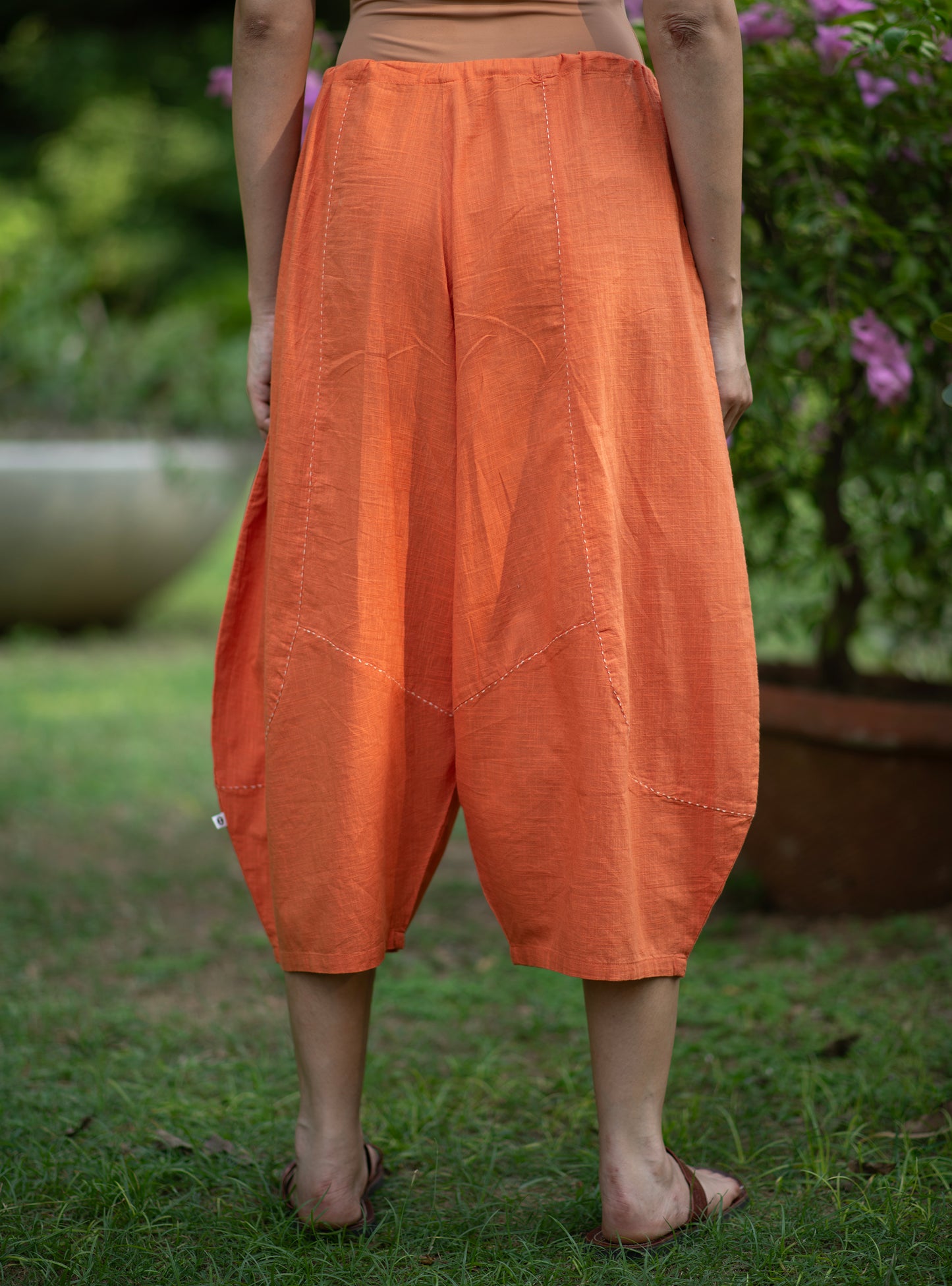 Balloon Pant :  Solid  Orange Slub