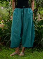 Balloon Pant : Solid Turquoise Slub