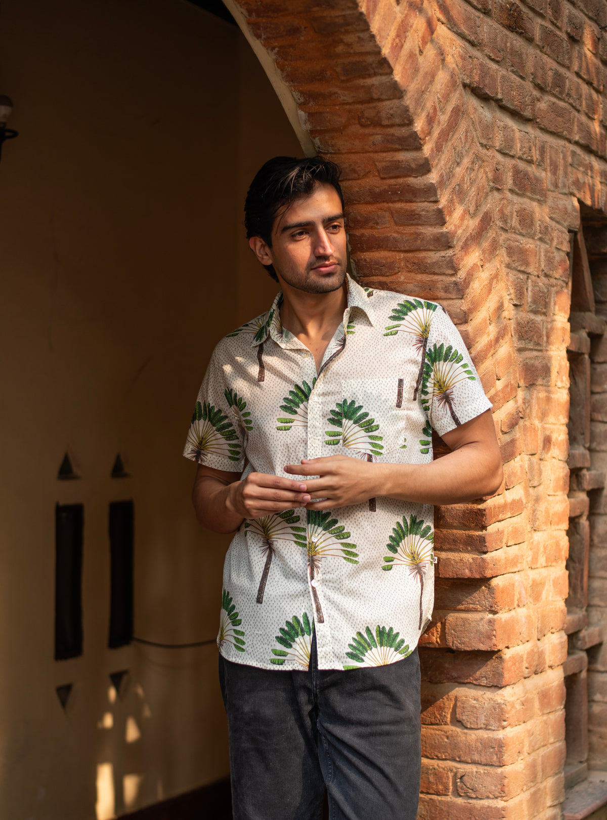 Xavier Shirt Half Sleeves : Banana Country Voile