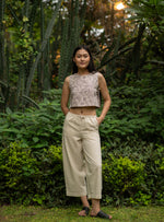 Barrel Pant : Solid Natural Cotton Flax