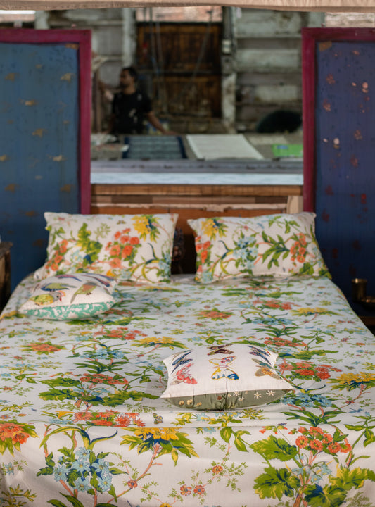 Printed Bed Cover with Pillow : Corsica Country Voile