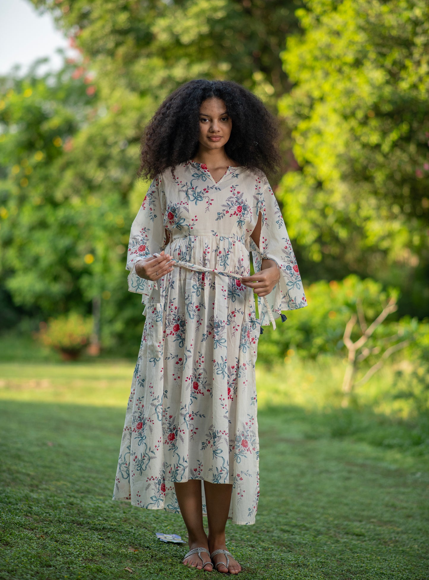 Biak Dress :  Bouquet Floral  Bow Voile