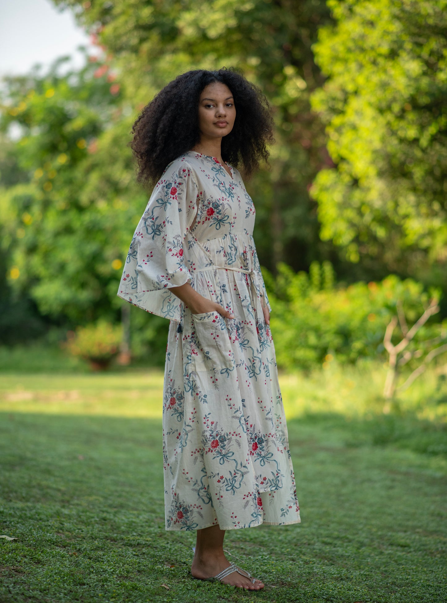 Biak Dress :  Bouquet Floral  Bow Voile