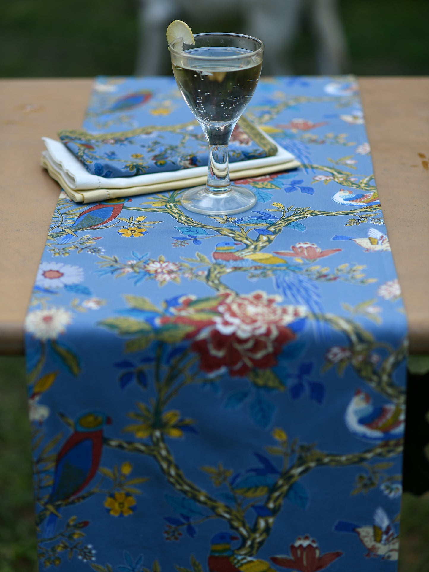 Printed Runner : Bird Blue | Canvas