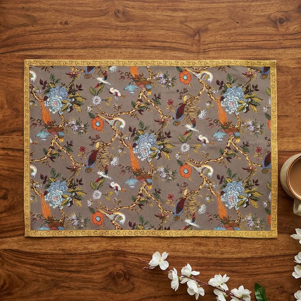 Printed Placemat Set of 2 : Bird Symphony Canvas