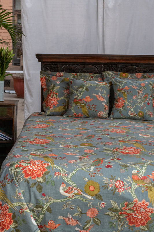 Printed Bed Cover Extra border : Bird Manosque : Sheeting