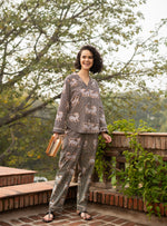 Vanessa PJ Set  : Tiger Black Voile